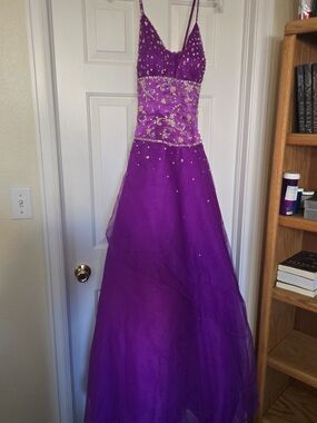 Kiss Formal Purple Embellished Dress